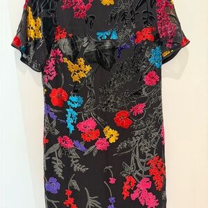 Anthropologie Maeve Floral Printed Velvet Dress